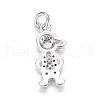 Brass Micro Pave Cubic Zirconia Pendants ZIRC-P060-34P-2