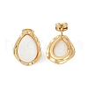 Ion Plating(IP) 304 Stainless Steel Teardrop Stud Earrings EJEW-Z068-36G-01-3
