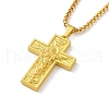 Alloy Pendant Necklace with Box Chains NJEW-G111-02G-1