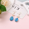 Spray Paint Cowrie Shell Dangle Earrings EJEW-JE04369-02-3