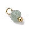 8Pcs 8 Styles Natural Agate & Carnelian & Green Aventurine & Amethyst & Aquamarine Faceted Round Charms PALLOY-JF03451-5