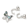 Butterfly Brass Micro Pave Clear Cubic Zirconia Fold Over Clasps KK-U059-28P-2