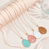 4Pcs 4 Style Natural & Synthetic Mixed Gemstone Teardrop Pendant Necklaces Set NJEW-AB00030-7