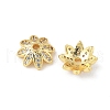 Brass Micro Pave Clear Cubic Zirconia Bead Caps KK-V015-21G-01-1