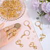 SOFPLATE 150Pcs 3 Styles Heart Shape Zinc Alloy Swivel Lobster Clasp with Iron Split Key Rings with 304 Stainless Steel Jump Rings FIND-SP0002-59G-3