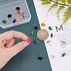 Unicraftale 20Pcs 5 Colors Flat Round Enamel Ion Plating(IP) 304 Stainless Steel Stud Earring Findings with Loop STAS-UN0027-72-2
