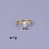 Teardrop 304 Stainless Steel with Clear Cubic Zirconia Finger Rings for Women FS-WG6614B-03-5