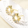 Bowknot 925 Sterling Silver Micro Pave Clear Cubic Zirconia Stud Earrings EJEW-S271-02G-2