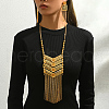 Statement Flower Tassels Iron Earrings & Necklaces Sets for Women's Events HL4639-3