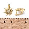 Sun Shape Clear Cubic Zirconia Hoop Earring X-EJEW-C002-10G-RS-5