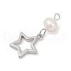 Natural Cultured Freshwater Pearl & Brass Pendants KK-U062-06P-2
