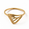 304 Stainless Steel Hollow Out Butterfly Wing Finger Ring for Women RJEW-K239-13G-1