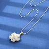 304 Stainless Steel Two Tone Pendant Necklaces for Women NJEW-S445-01D-GP-2
