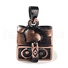 Carved Cuboid Rack Plating Brass Prayer Box Pendants KK-L101-16R-NF-3
