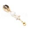 Electroplated Shell & ABS Imitation Pearl Pendant Decorations HJEW-JM03282-5