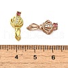 Rack Plating Brass Micro Pave Clear Cubic Zirconia Ice Pick Pinch Bails KK-K340-24-3