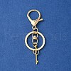 304 Stainless Steel Initial Letter Key Charm Keychains KEYC-YW00004-06-2