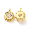 Brass Micro Pave Clear Cubic Zirconia Charms KK-E068-VF206-1