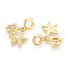 Brass Micro Pave Cubic Zirconia Pendants KK-N271-09G-2