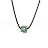 Natural Mixed Stone & Glass Seed Beads Cluster Flower Pendant Necklaces NJEW-MZ00095-3