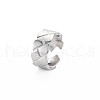 Non-Tarnish 304 Stainless Steel Grooved Open Cuff Ring for Women RJEW-S405-244P-3
