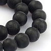 Frosted Glass Round Bead Strands X-GLAA-J079-02-8mm-1