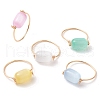 Drum Natural Selenite Finger Rings RJEW-JR00797-1