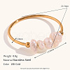 Mother's Day Jewellery Nuggets Stainless Steel & Natural Freshwater Pearl Beads Finger Rings WG1BE4A-03-2