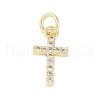 Rack Plating Brass Micro Pave Clear Cubic Zirconia Pendants KK-Z060-04G-01-1