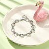 304 Stainless Steel Rings Link Chain Bracelet BJEW-TA00334-02-2