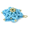Seed Beads Beaded Charms PALLOY-MZ00286-05-4