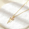 Brass Micro Pave Cubic Zirconia Pendant Necklaces NJEW-S441-05G-2