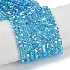 Electroplate Glass Beads Strands GLAA-Q105-04G-1
