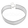 304 Stainless Steel Mesh Chain Choker Necklaces for Women NJEW-U012-03P-03-2
