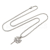 201 Stainless Steel Laser Cut Dandelion Pendant Box Chain Necklaces for Women NJEW-Q004-07P-4