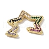 Rack Plating Brass Micro Pave Cubic Zirconia Twister Clasps KK-NH0002-14G-02-2