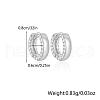 S925 Sterling Silver Micro Pave Clear Cubic Zirconia Hoop Earrings VX5452-2-1