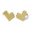 Ion Plating(IP) 304 Stainless Steel Heart Stud Earrings for Women STAS-B034-17G-1