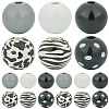 SOFPLATE 6 Styles Painted Natural Wood Beads WOOD-SP0001-10-1