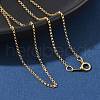 Brass Rolo Chain Necklaces for Women Men NJEW-Z068-09G-1