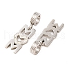 Mother's Day 304 Stainless Steel MOM European Dangle Charms STAS-B070-06P-2