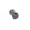 304 Stainless Steel Colorful Synthetic Opal Internally Threaded Labrets For Women Men WGF4990-38-1