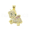 Brass Micro Pave Cubic Zirconia Pendants KK-E111-26G-1
