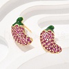 Brass Micro Pave Cubic Zirconia Stud Earrings EJEW-Q015-13G-02-4