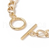 Lampwork Flower Charm Bracelet with Aluminium Curb Chains for Women BJEW-TA00176-02-3