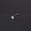 316L Surgical Stainless Steel Clear AB Cubic Zirconia Flat Round Cartilage Earrings WGE6C84-03-1