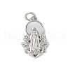 Brass Pave Natural White Shell Religion Pendants KK-S522-23P-C-1