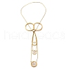 304 Stainless Steel & Natural Shell Ring Lariat Necklaces for Women NJEW-A045-21G-4
