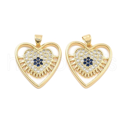 Brass Pave Cubic Zirconia Pendants KK-U009-04B-G-1