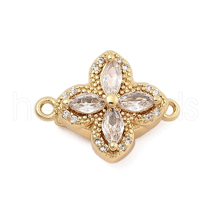 Brass Micro Pave Clear Cubic Zirconia Box Clasps KK-C075-22G-1